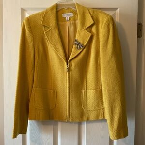 Conrad C Yellow/Gold Blazer with Brooch